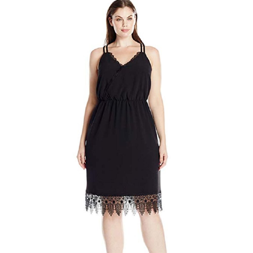 Junarose Plus Size Lace-Trim Racerback Sheath Dress, Size 14, Retail $159